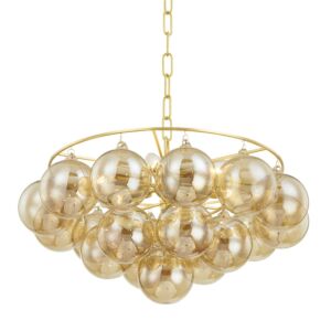 Mimi 6-Light Chandelier in Aged Brass