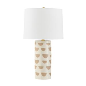 Minnie 1-Light Table Lamp in Aged Brass