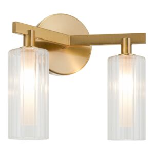 Kristof 2-Light Wall Sconce in Aged Gold Brass