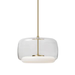 Enkel LED Pendant in Clear with Brushed Gold