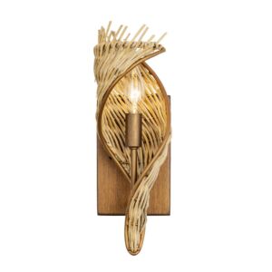 Flow 1-Light Wall Sconce in Baguette with Natural Rattan