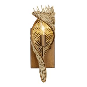 Flow 1-Light Wall Sconce in Baguette with Natural Rattan