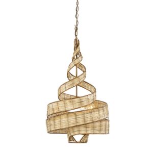 Flow 3-Light Pendant in Baguette with Natural Rattan