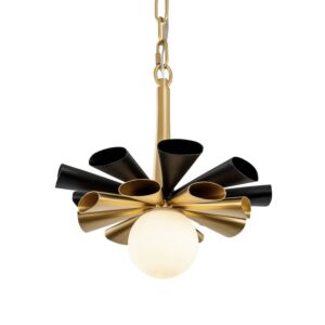 Daphne 1-Light LED Pendant in Matte Black with French Gold