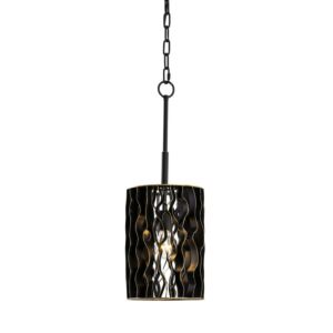 Estela 1-Light Mini Pendant in Matte Black with French Gold