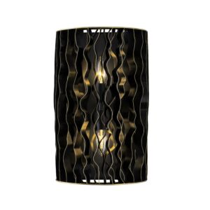 Estela 2-Light Wall Sconce in Matte Black with French Gold