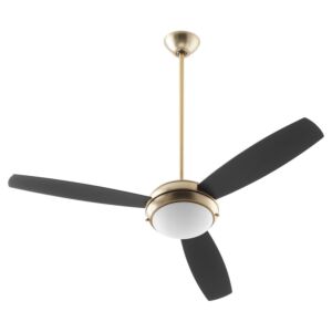 Expo 2-Light 52" Hanging Ceiling Fan in Aged Brass