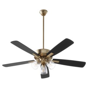 Ovation 3-Light 52" Hanging Ceiling Fan in Aged Brass