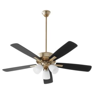 Ovation 3-Light 52" Hanging Ceiling Fan in Aged Brass