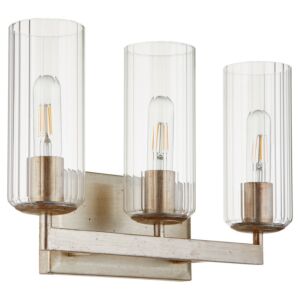 Merrick 3-Light Bathroom Vanity Light in Aged Silver Leaf