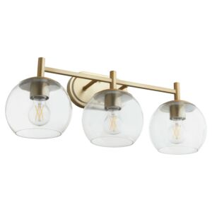 Lyon 3-Light Bathroom Vanity Light in Aged Brass