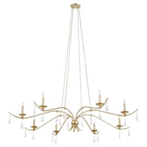 Lorelei 8-Light Chandelier in Aged Silver Leaf