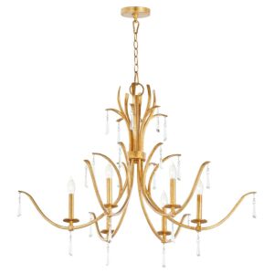 Majesty 6-Light Chandelier in Gold Leaf