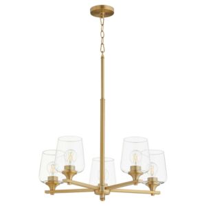 Veno 5-Light Chandelier in Aged Brass