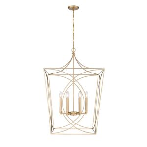 Tracy 6-Light Pendant in Painted Modern Gold