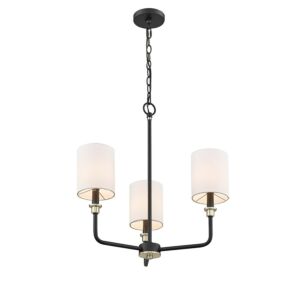 Chelsea 3-Light Chandelier in Matte Black Modern Gold