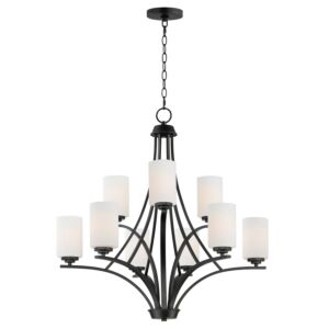 Deven 9-Light Chandelier in Black