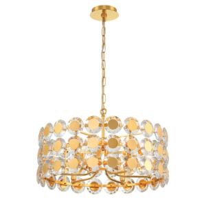 Perrene 6-Light Pendant in Gold