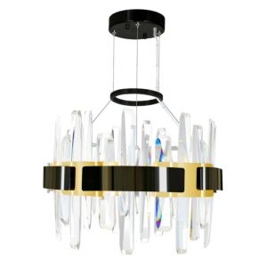 Aya LED Chandelier in Pearl Black & Titanium Gold