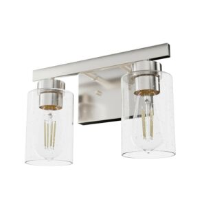 Hunter Hartland 2-Light Bathroom Vanity Light in Brushed Nickel