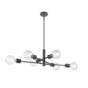 Lake Louise 6-Light Linear Pendant in Multiple Finishes and Ebony