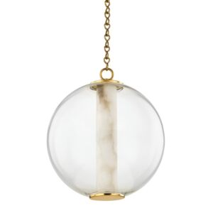 Pietra 1-Light LED Pendant in Vintage Brass