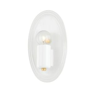 Joyce 1-Light Wall Sconce in Aged Brass with Ceramic Gloss White