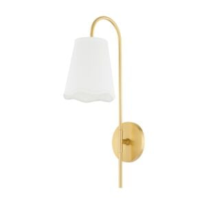 Dorothy 1-Light Wall Sconce in Aged Brass