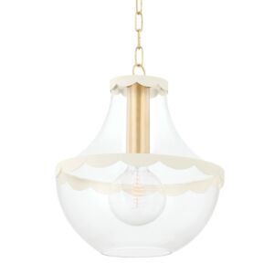 Alaina 1-Light Pendant in Aged Brass