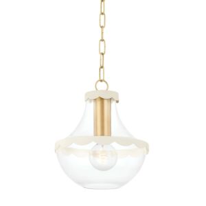 Alaina 1-Light Pendant in Aged Brass