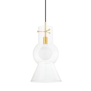 Mirabel 1-Light Pendant in Aged Brass