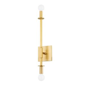 Milana 2-Light Wall Sconce in Aged Brass