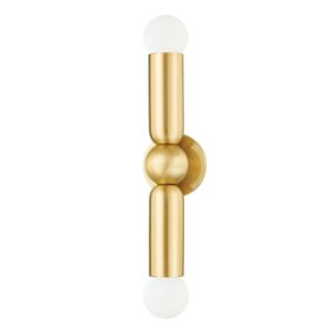 Lolly 2-Light Wall Sconce in Aged Brass