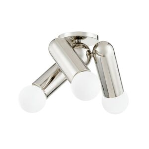 Lolly 3-Light Flush Mount in Polished Nickel