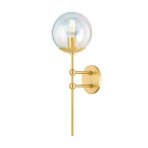 Ophelia 1-Light Wall Sconce in Aged Brass