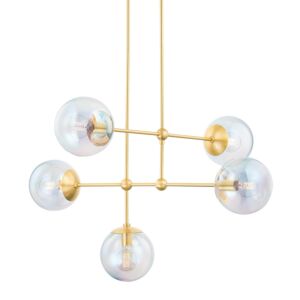 Ophelia 5-Light Chandelier in Aged Brass