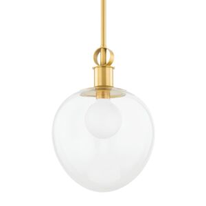 Anna 1-Light Pendant in Aged Brass