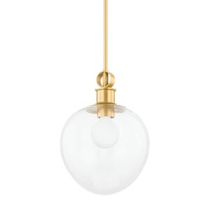 Anna 1-Light Pendant in Aged Brass