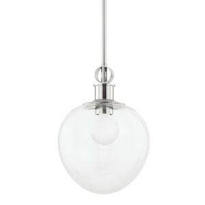 Anna 1-Light Pendant in Polished Nickel