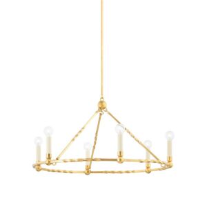 Josephine 6-Light Chandelier in Vintage Gold Leaf