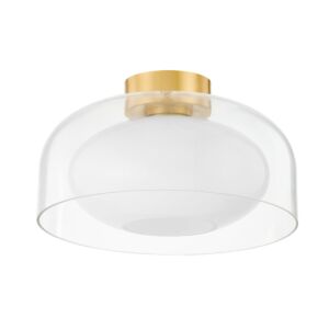 Giovanna 1-Light Flush Mount in Aged Brass