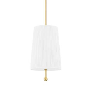 Adeline 1-Light Pendant in Aged Brass