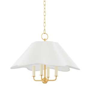 Rosanna 4-Light Pendant in Aged Brass