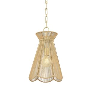 Aaliyah 1-Light Pendant in Aged Brass