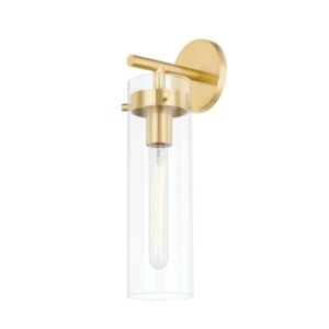 Haisley 1-Light Wall Sconce in Aged Brass