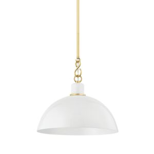 Camille 1-Light Pendant in Aged Brass