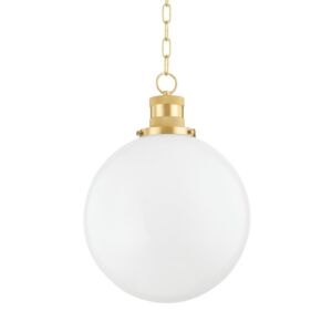 Beverly 1-Light Pendant in Aged Brass