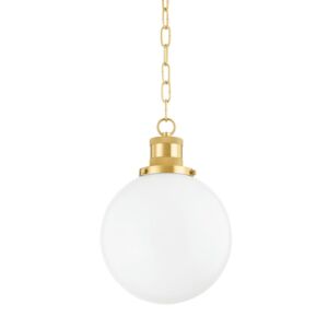 Beverly 1-Light Pendant in Aged Brass