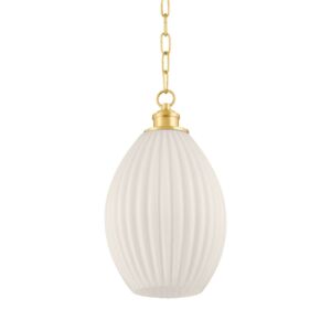 Hillary 1-Light Pendant in Aged Brass