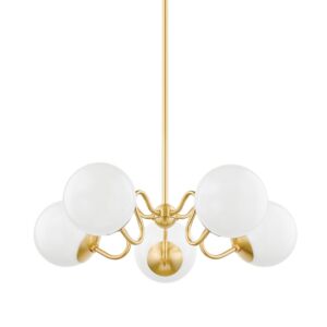 Havana 5-Light Chandelier in Aged Brass